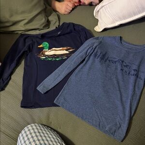 Crewcuts Navy Long-Sleeve Tee with Mallard Duck Graphic